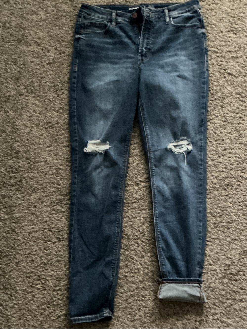 Old Navy Dark Blue Ripped Skinny Jeans